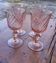 set of vintage pink glasses