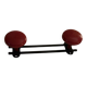 Patère double d’école. Rouge grenat métal rouge