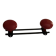 Patère double d’école. Rouge grenat métal rouge