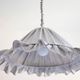 Suspension Emilia, pleated lampshade with frills, grey stripes.