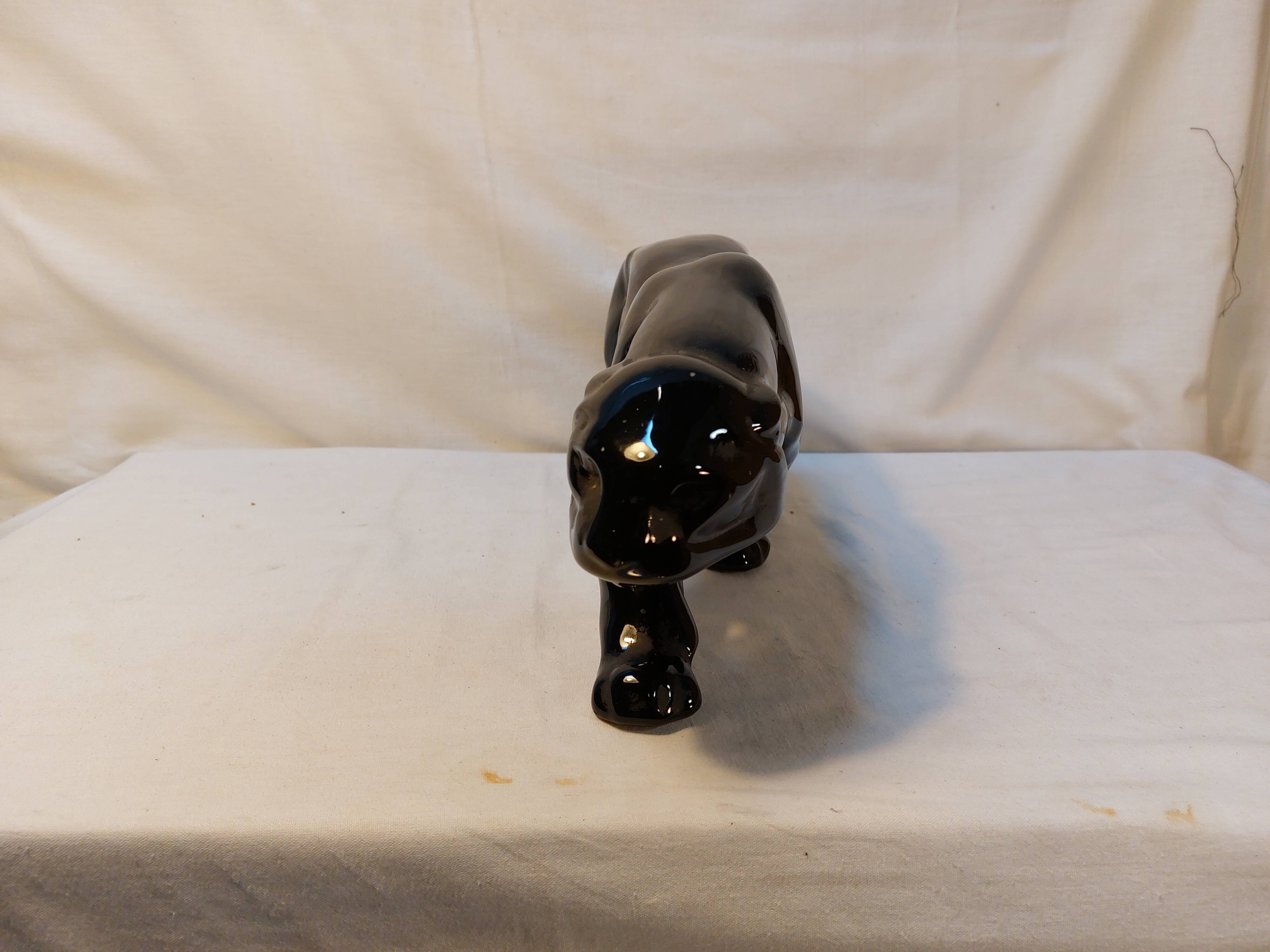 Art Deco Style Black Panther Ceramic