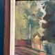 Original Swedish Oil on Panel - "Landscape with Fence" by Bajo - Signed - Vintage and Framed - 58 × 52 cm (22.8" × 20.5")