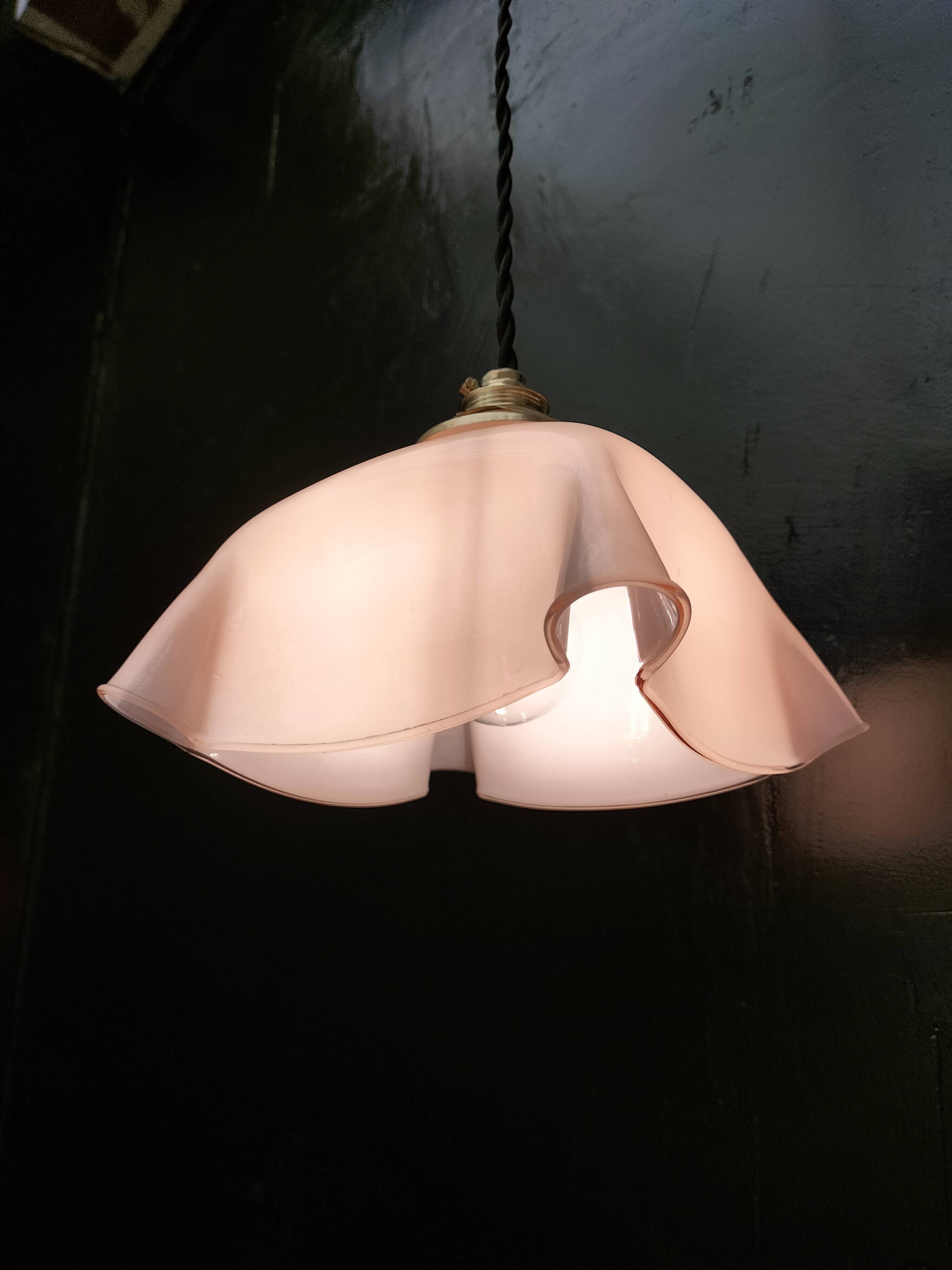 Pink opaline pendant light
