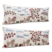 Set of 2 embroidered decorative cushion covers 46x137 cm