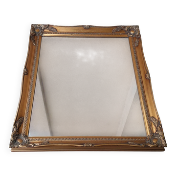 Miroir doré rectangulaire