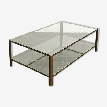 Table basse en bronze et verre, 1960