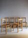 6 beech wood cognac leather chairs | Ibisco | Italy | 1960s