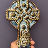 Ceramic glazed wall Celtic cross