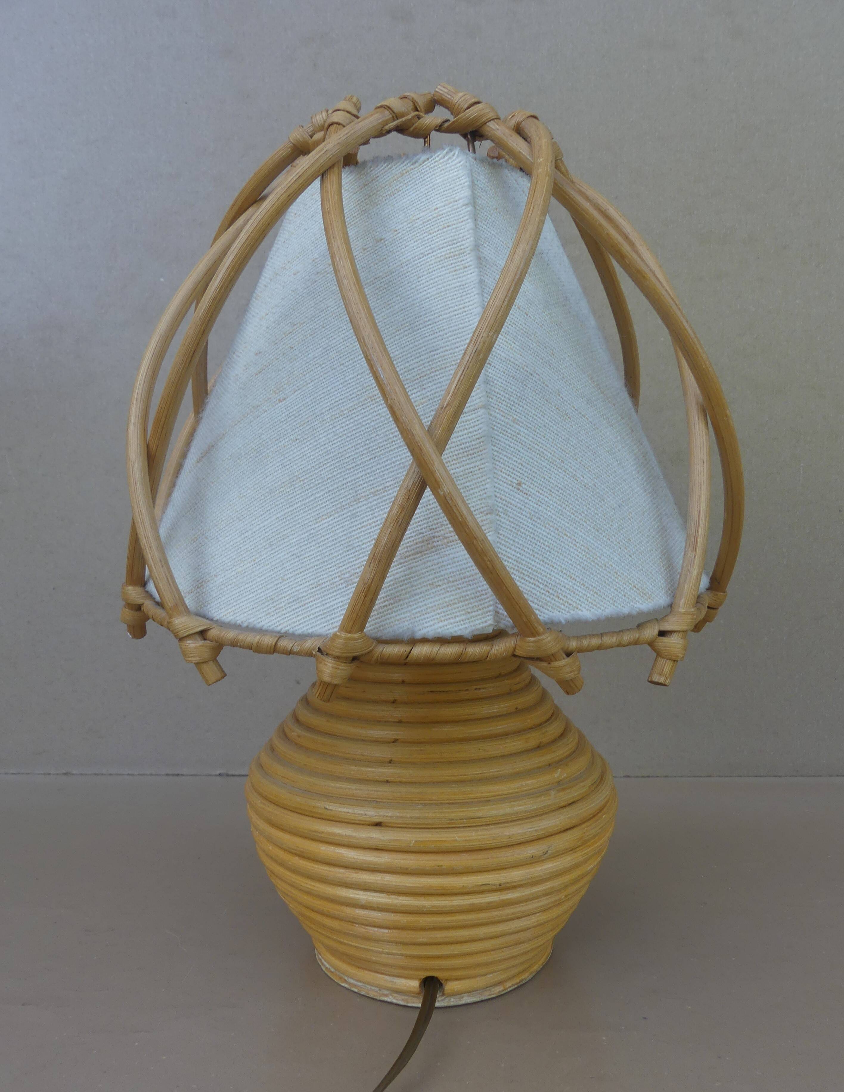 Louis SOGNOT rattan bedside lamp