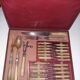 29-piece horn cutlery set, knives and serving utensils.