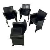 Lot 4 old armchairs "Korium" by Tito Agnoli for Matteo Grassi 1980
