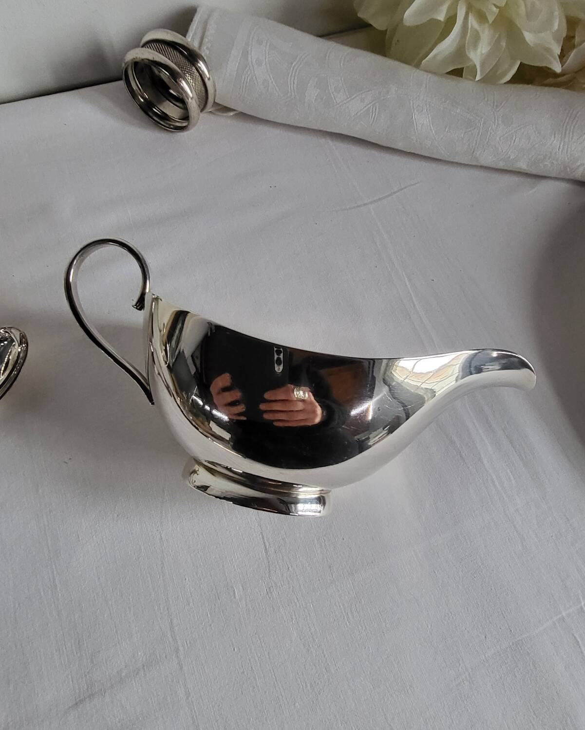 Silver-plated sauce boat