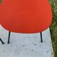 2 ant chairs in black and red skaï feet in black metal