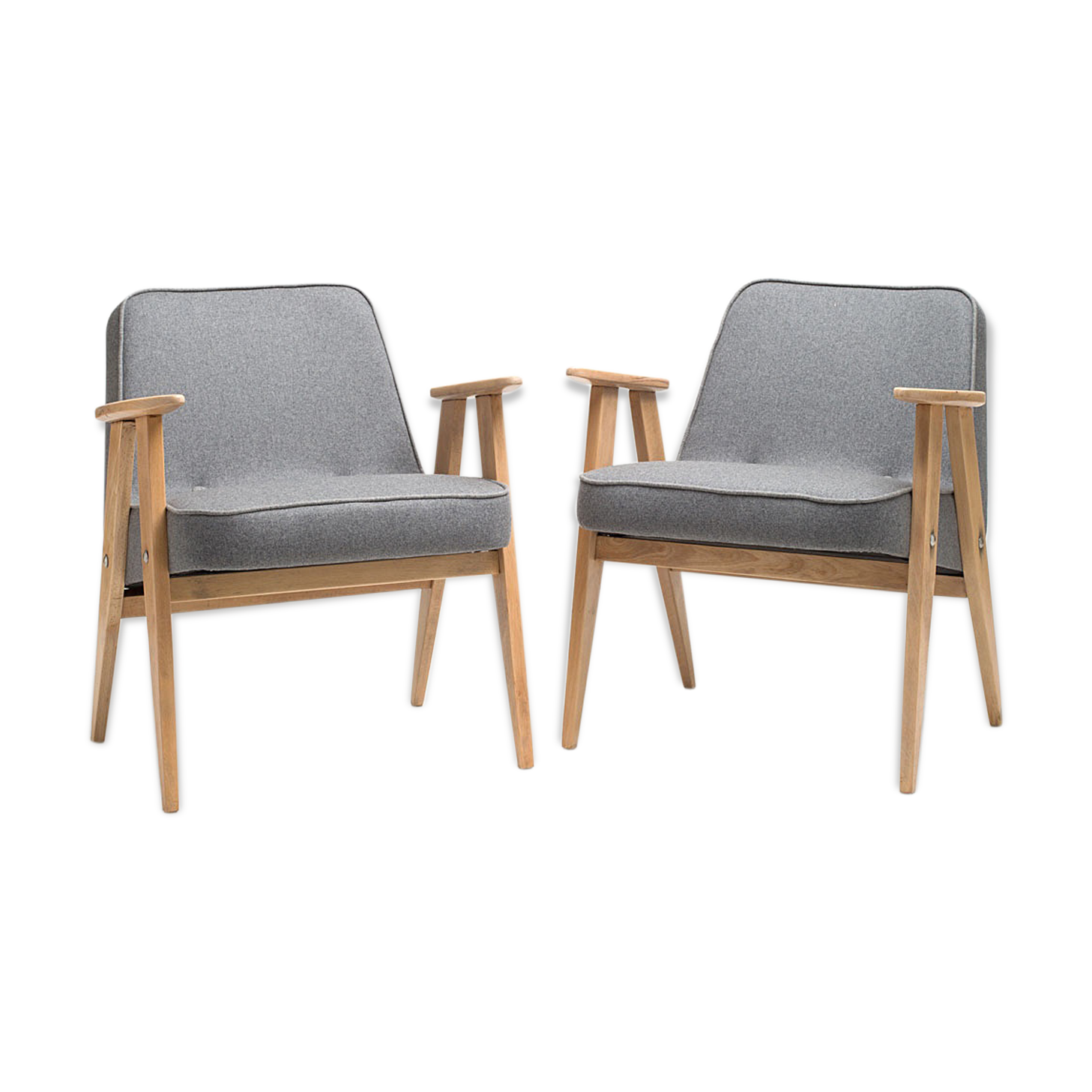 Pair of 366 armchairs DARK FELT