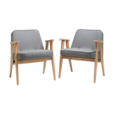 Pair of 366 armchairs DARK FELT
