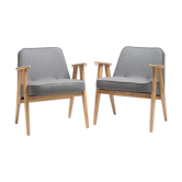Pair of 366 armchairs DARK FELT
