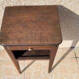 Solid oak bedside table and vintage compass legs
