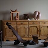 Rustic tribal Lobi chair from West Africa, Burkina Faso, Wabi Sabi, 1940s.
