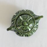 Vintage barbotine cabbage sugar bowl