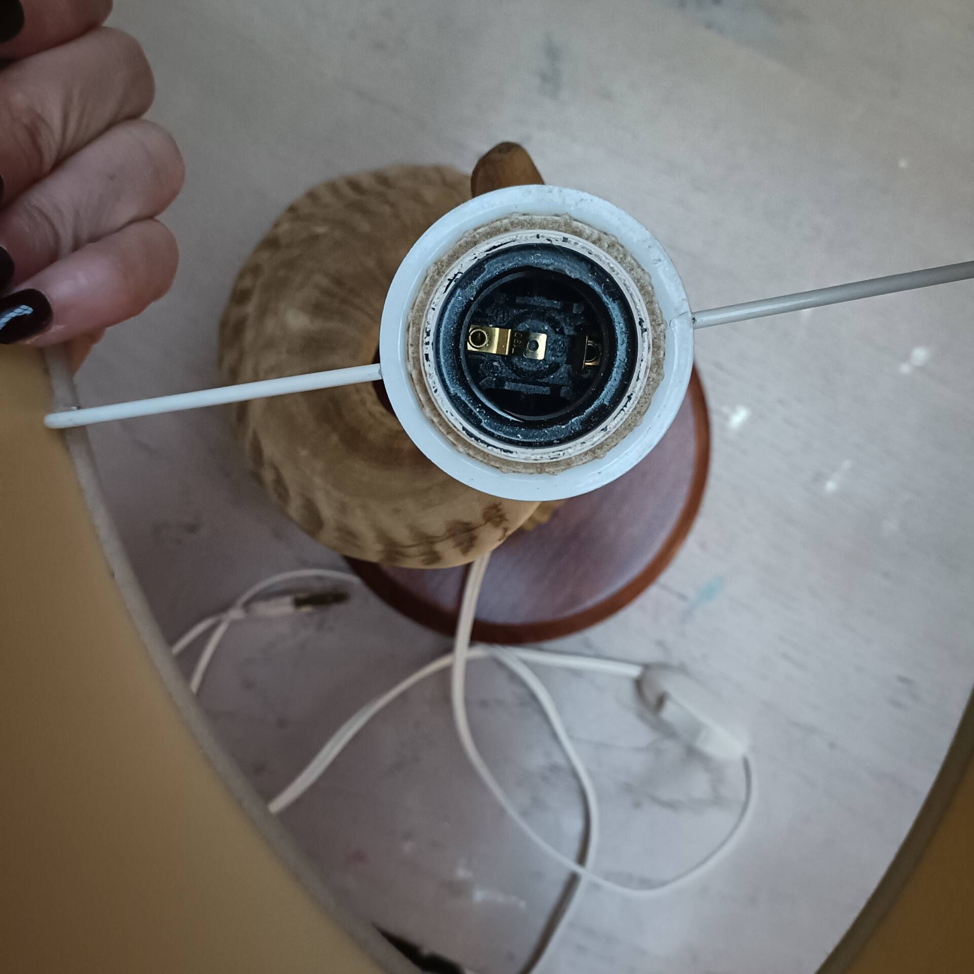 Vintage ram's horn living room lamp