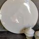 Set of seven covered pots and tray old white slurry nineteenth