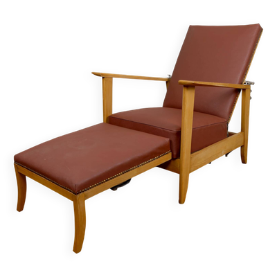 Fauteuil à système, Chaise longue de type Morris Art Déco, France c. 1940