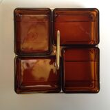 Glass and gold metal aperitif tray