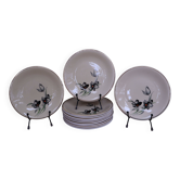 12 dessert plates, Tulips model, Céranord St Amand