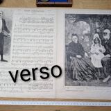 Paris Longchamp, large period engraving, printed in 1891.