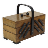 Vintage beech wood sewing box
