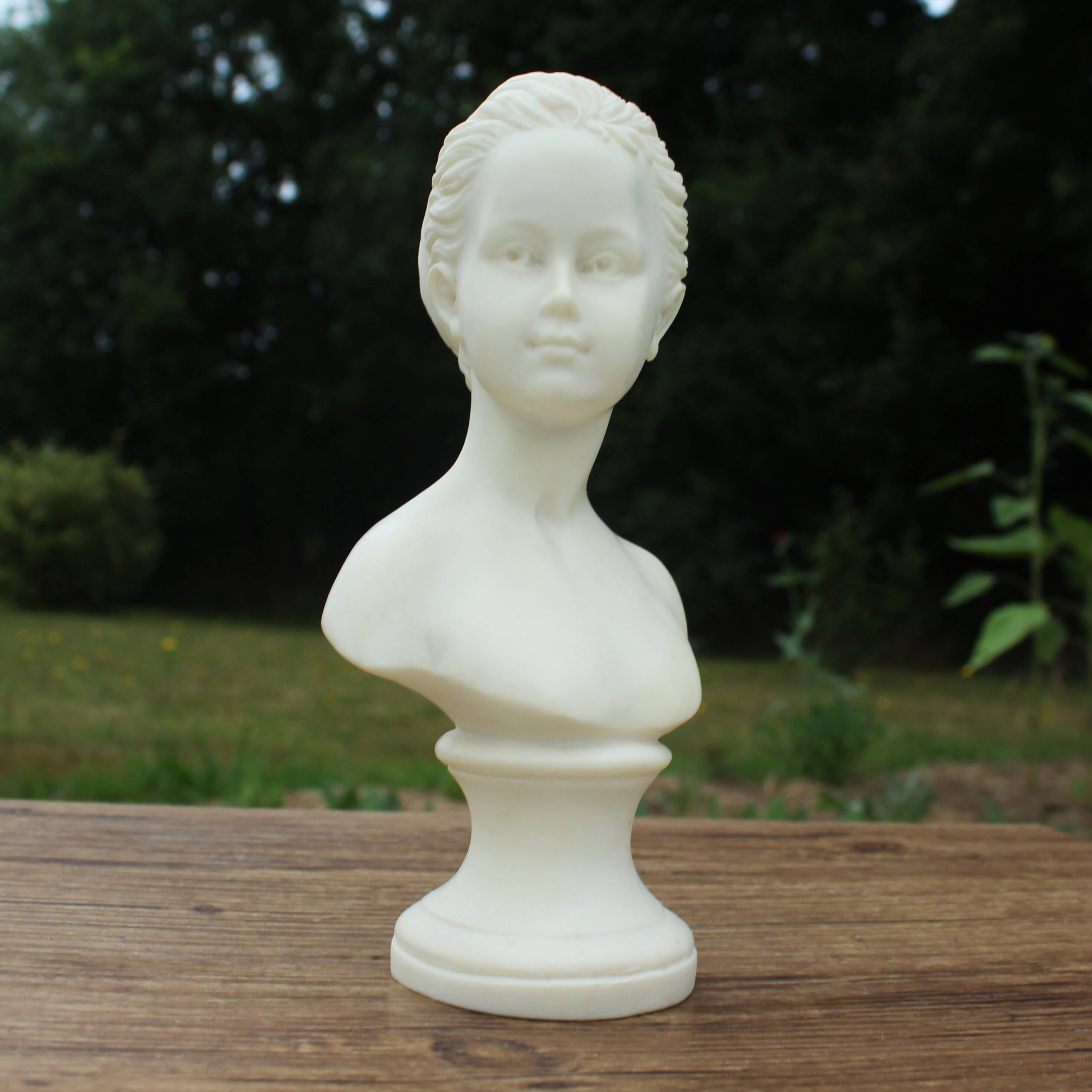 Alabaster bust of Louise Brogniard