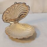 Silver-plated metal shell table butter dish with hallmarks - Art Deco