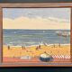 Original Swedish Oil on Canvas – "Day at the Beach" by Mona Starfelt – Signed – Dated 1989 – Framed