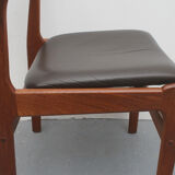 Set of 4 dining chairs 1960s teak/leather, Erik Buch