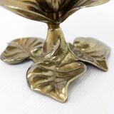Brass leaf candle holder