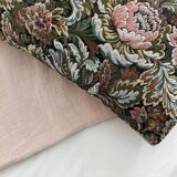 Pair of cushion covers, old tapestry and cotton gauze