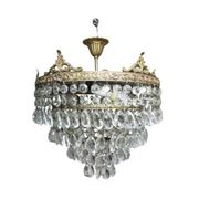 Bronze and Crystal Ceiling Light
