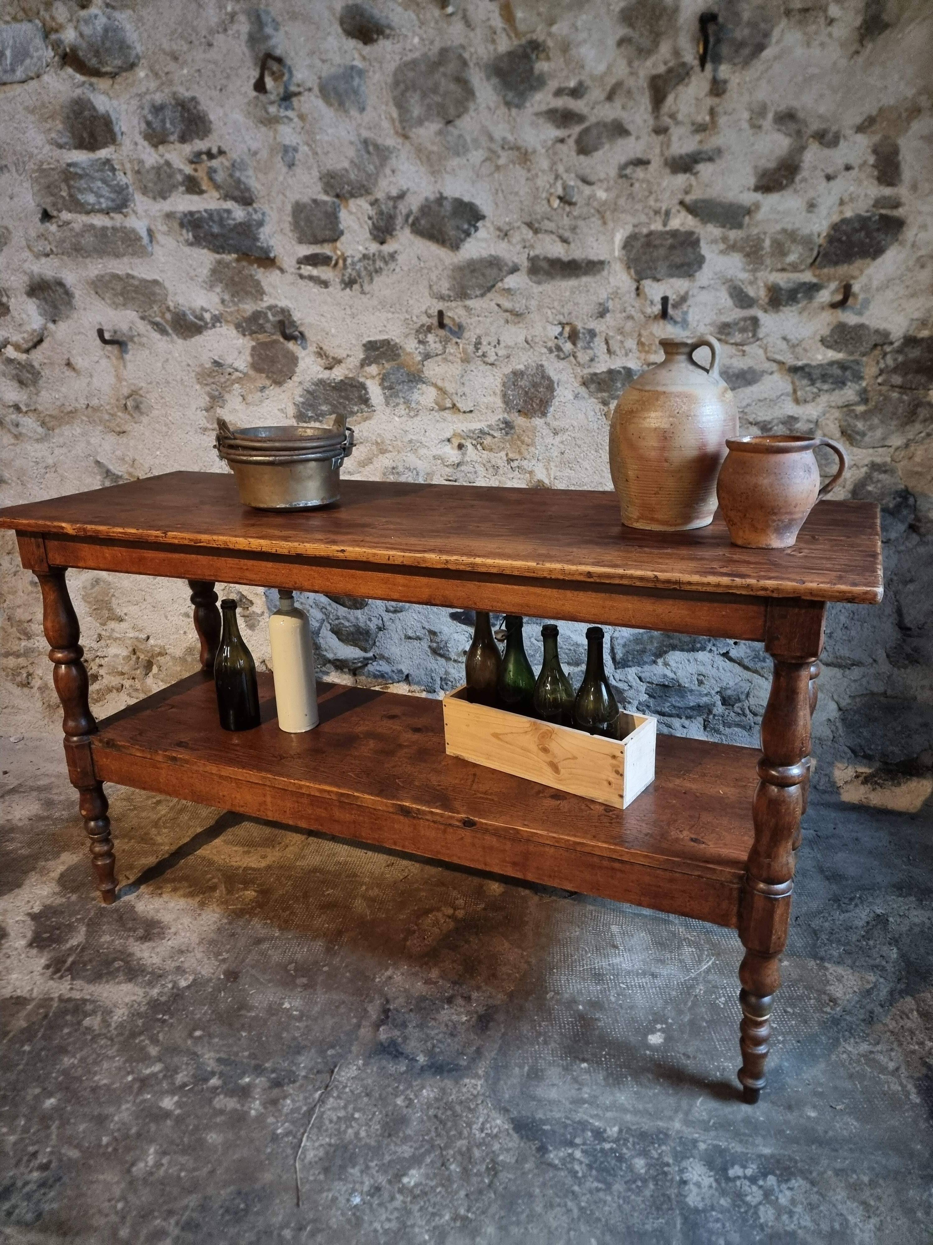 Console / service table or kitchen island French antique, 1880–1920