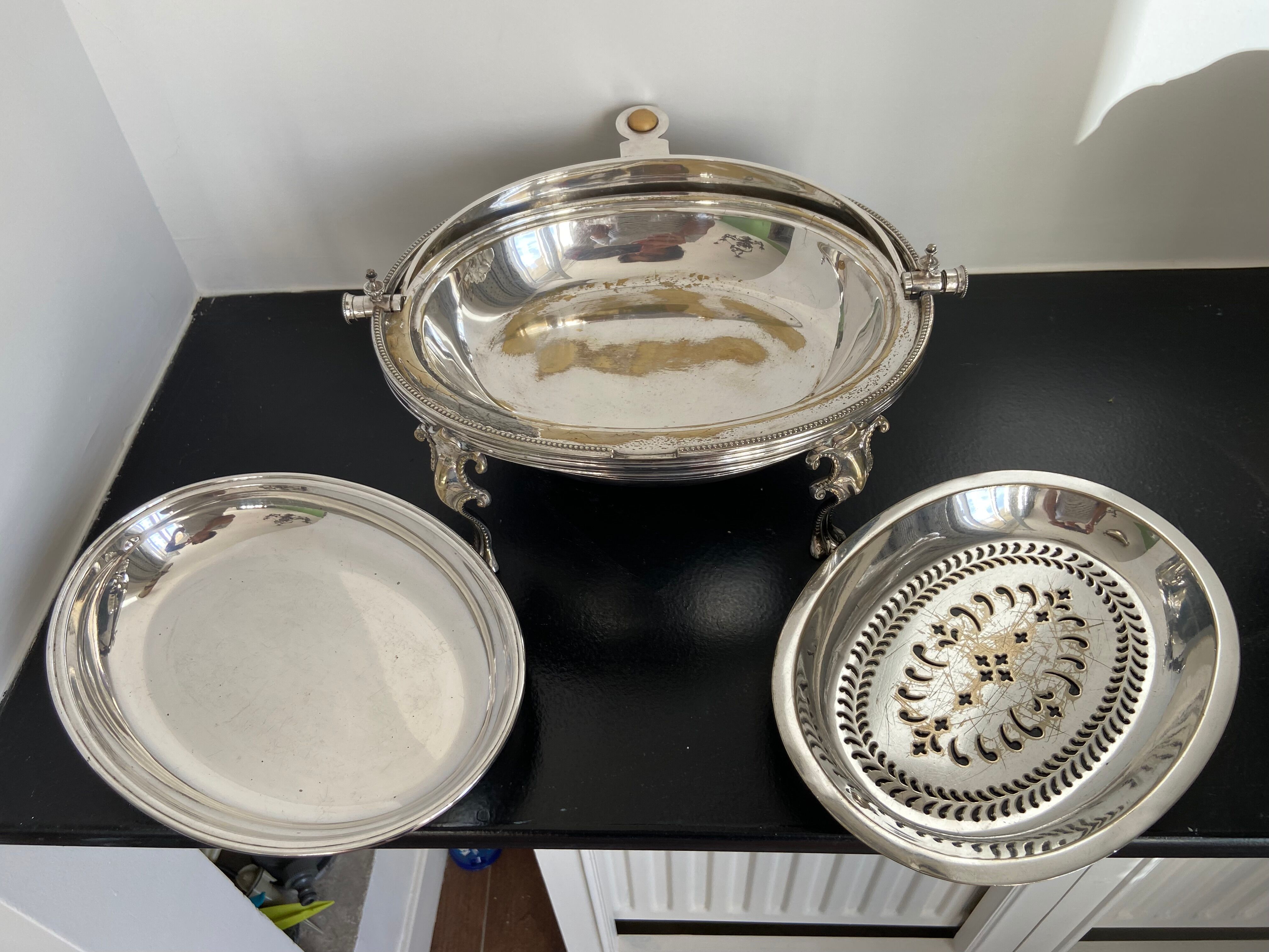 Oval bell old silver metal