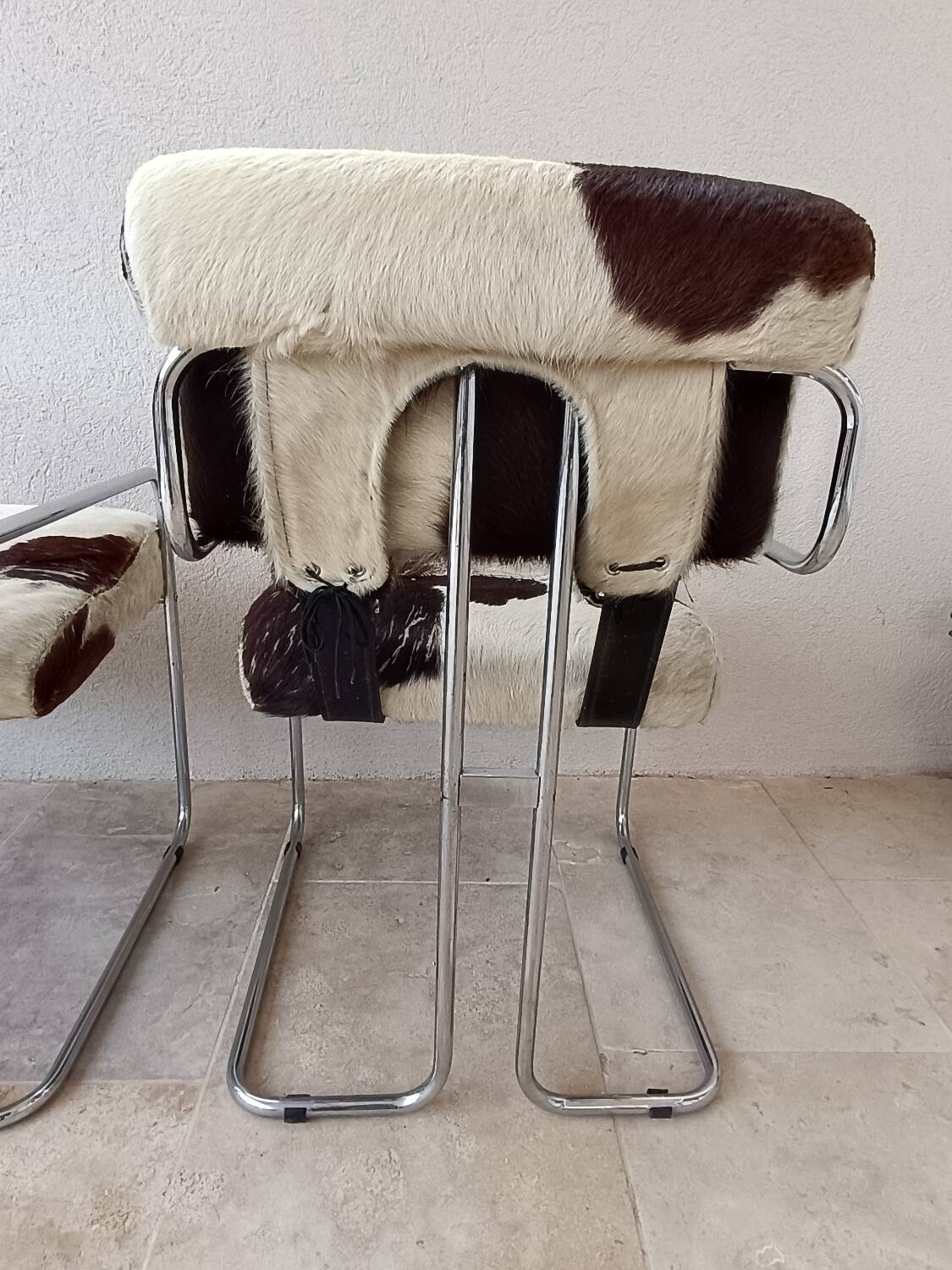 Set of 4 vintage Cucroma armchairs – Guido Faleschini – leather