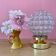 Vintage globe table lamp in molded glass