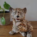 Tijger beeldje, vintage, céramique et handbeschilderd