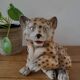 Tiger figurine, vintage, ceramic and hand-painted.