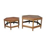 Set of 2 bamboo coffee tables