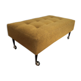Bench, rectangular, mottled mustard fabric