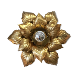 Wall light golden metal flower to leaf