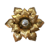 Wall light golden metal flower to leaf