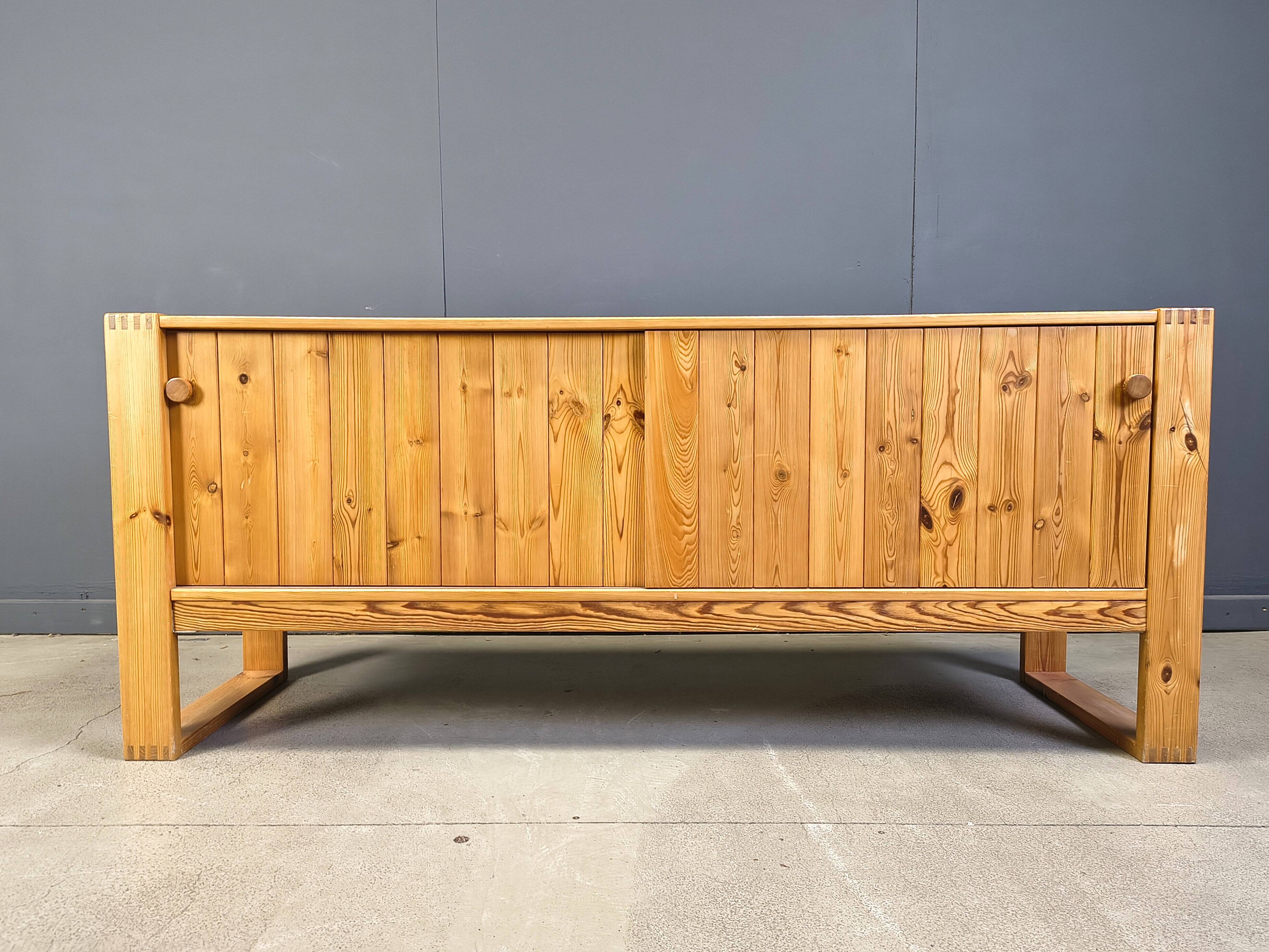 Scandinavian pine wood sideboard, 1960s