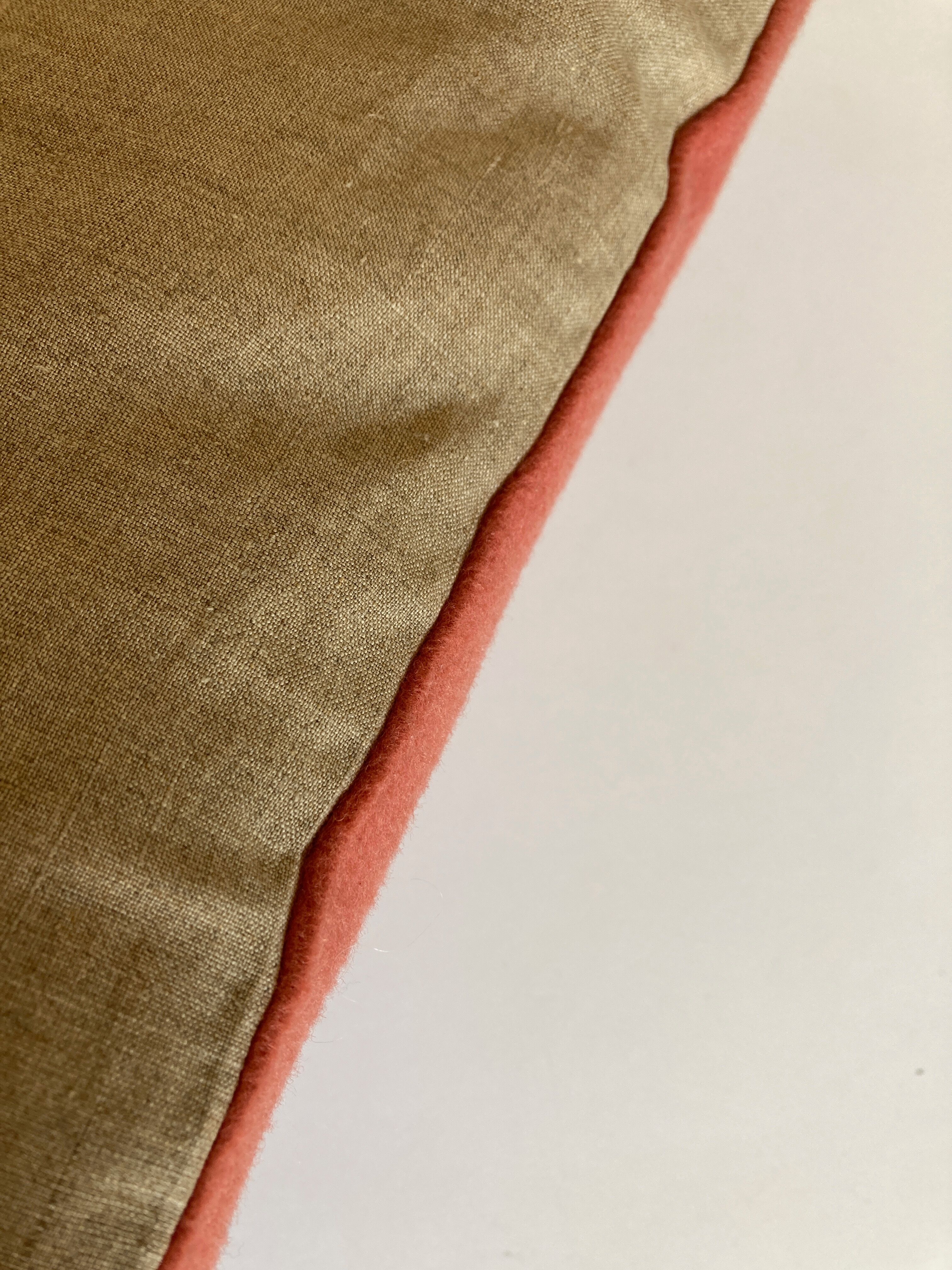 Cushion in cashmere cloth 1970 reversible old linen 60x40