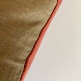 Coussin en drap de cachemire 1970 réversible lin ancien 60x40